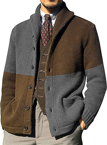 Cardigan en tricot pour homme XL résout le style fade gilet boutons tendance