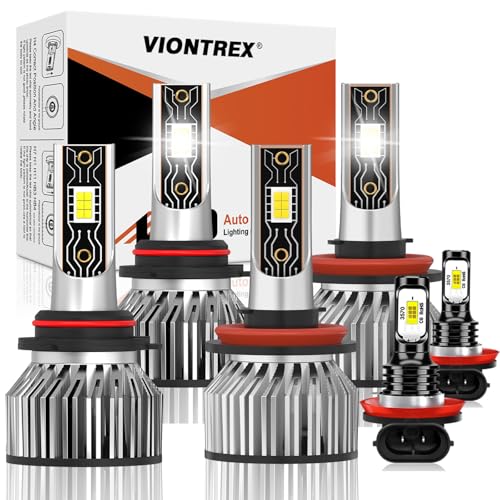 Image of Fit for Toyota Prius 2010 2011 2012 2013 2014 2015 High Low Beam Fog Bulbs Kit Comb, Direct Installation, Enhanced Visibility, 6500K White Light with Fan Built-in Drive, IP68 6-Pack