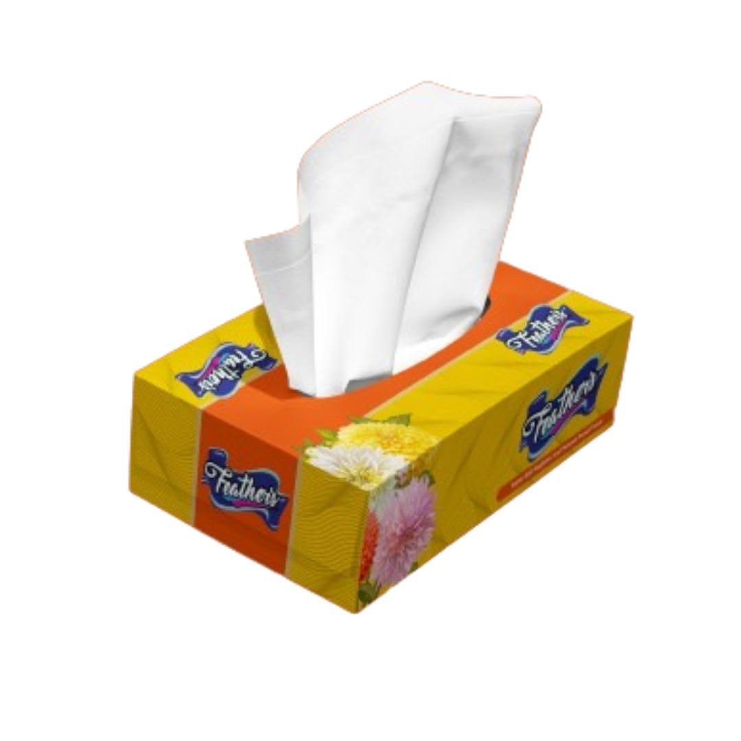 Feathers Facial Dry Tissue 400 Pulls Super Soft & Super Absorbent Paper 2 Ply Pure Tree Pulp Made of Virgin Paper Biodegradable Face Tissue Wipes - 100 Pulls Per Pack (Pack of 4, Random Color Box) (B088FVJYPD) Amazon Price History, Amazon Price Tracker