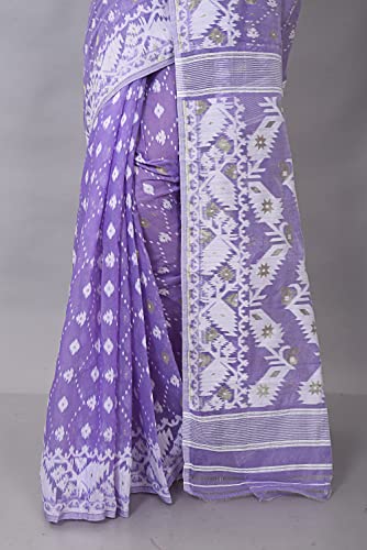 Image of OISHANI SAREE GHOR Women's Traditional Bengal Cotton Silk Soft Jamdani Sarees