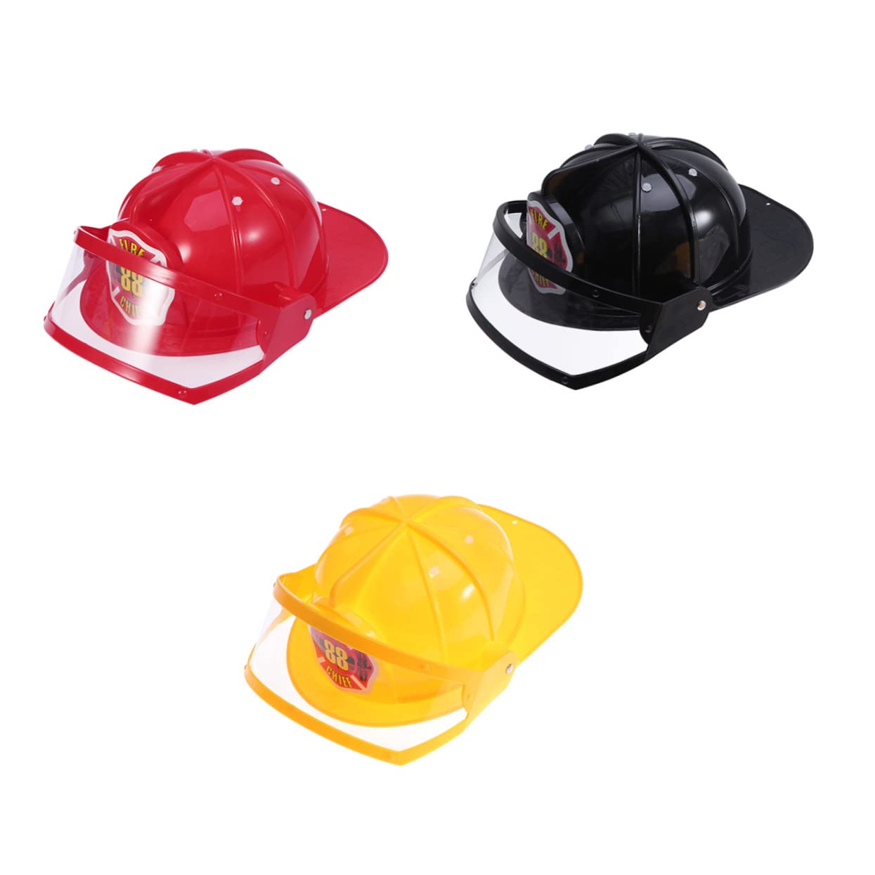 Vaguelly Pvc Kids Hat Fire Safety Helmet Toy Educational Construction Toy Role Play Hat