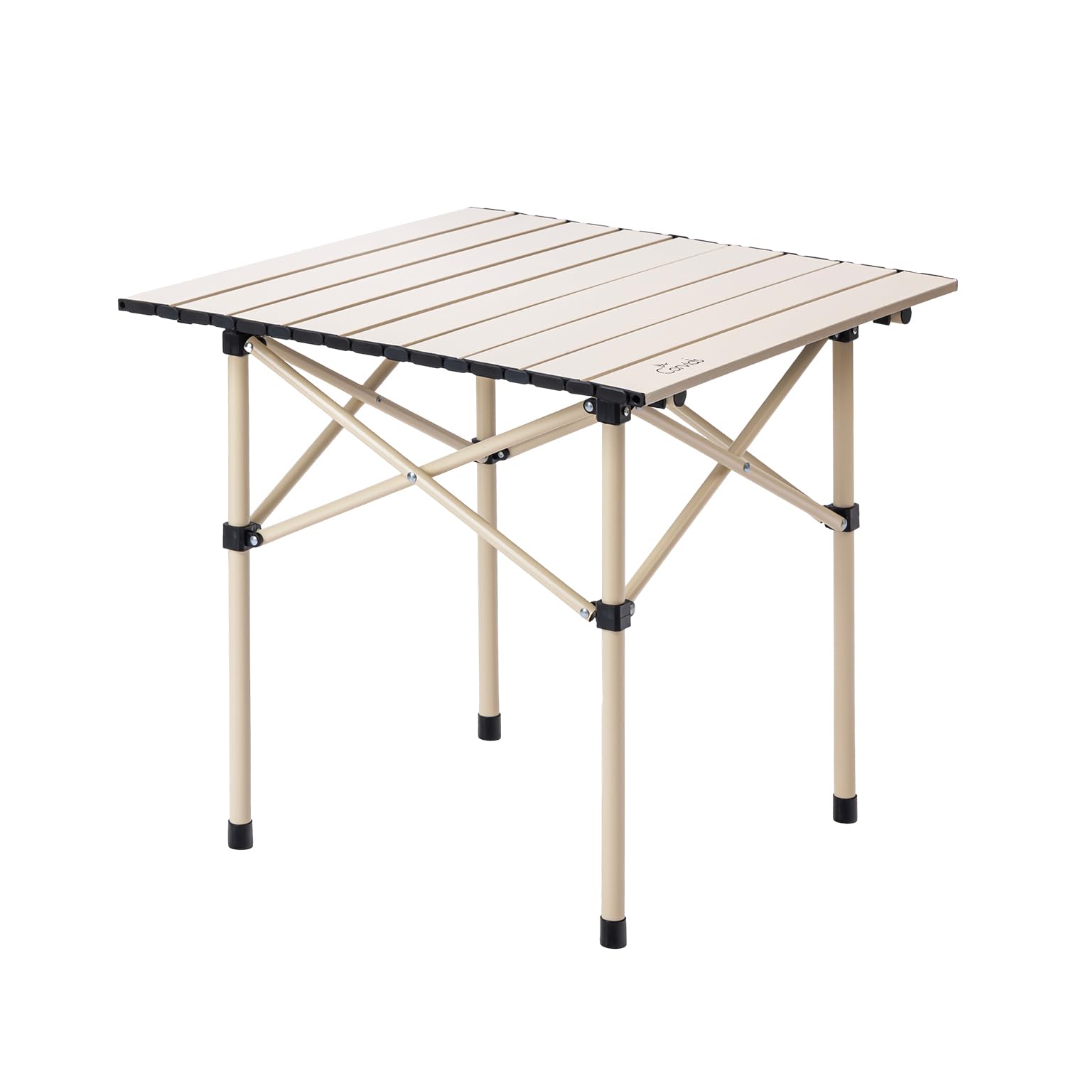 Corvids Multipurpose Folding Camping Table with Roll-up Tabletop | Compact & Portable | Best for Hiking, Picnic, Garden, BBQ & Outdoor Use (Khaki, Medium)