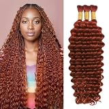 100 Percent Human Boho Braiding Hair Deep Wave Bulk Boho Hair for Braiding Curly Bundles Human Hair...
