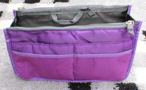 MDR Store@ Women Travel Insert Organiser Purse Wallet Bag Large Liner Organizer Tidy Handbag (Purple)