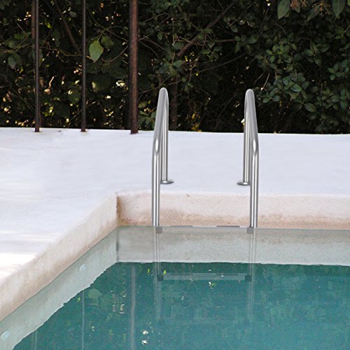 Goplus Swimming Pool Ladder for In Ground Pools Heavy Duty 3-Step Stainless Steel Pool Step Ladder with Easy Mount Legs, Weight Capability 330 lbs