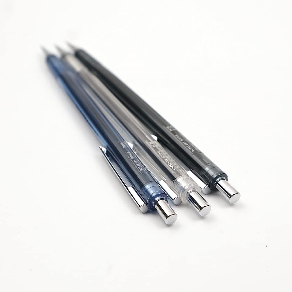 Ołówki 3 szt. Ołówek mechaniczny 0,3 mm Wyślij 2 pudełka wkładów do ołówków z metalową stalówką Ołówki automatyczne (3 ołówki) (3 ołówki)