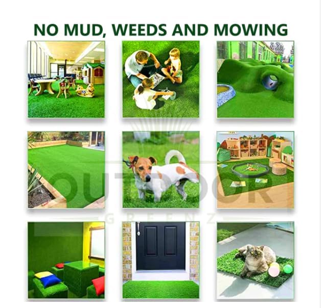 Image of 35 Mm Artificial Grass Mats Rectangular Carpet for Balcony (1.5 X 5 Feet)