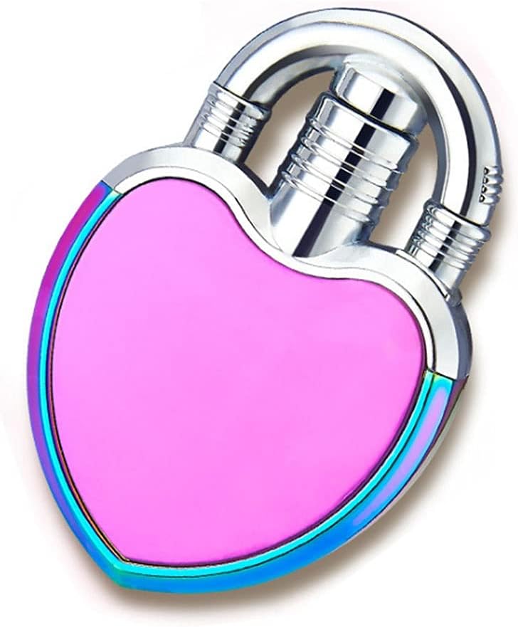 Cigar Lighter Creative Heart-Shaped Lock Gas Lighters Windproof Inflatable Butane Gas Flame Metal Cigarette Lighter Gift for Smoker Cigarette Lighter (Color : 2)