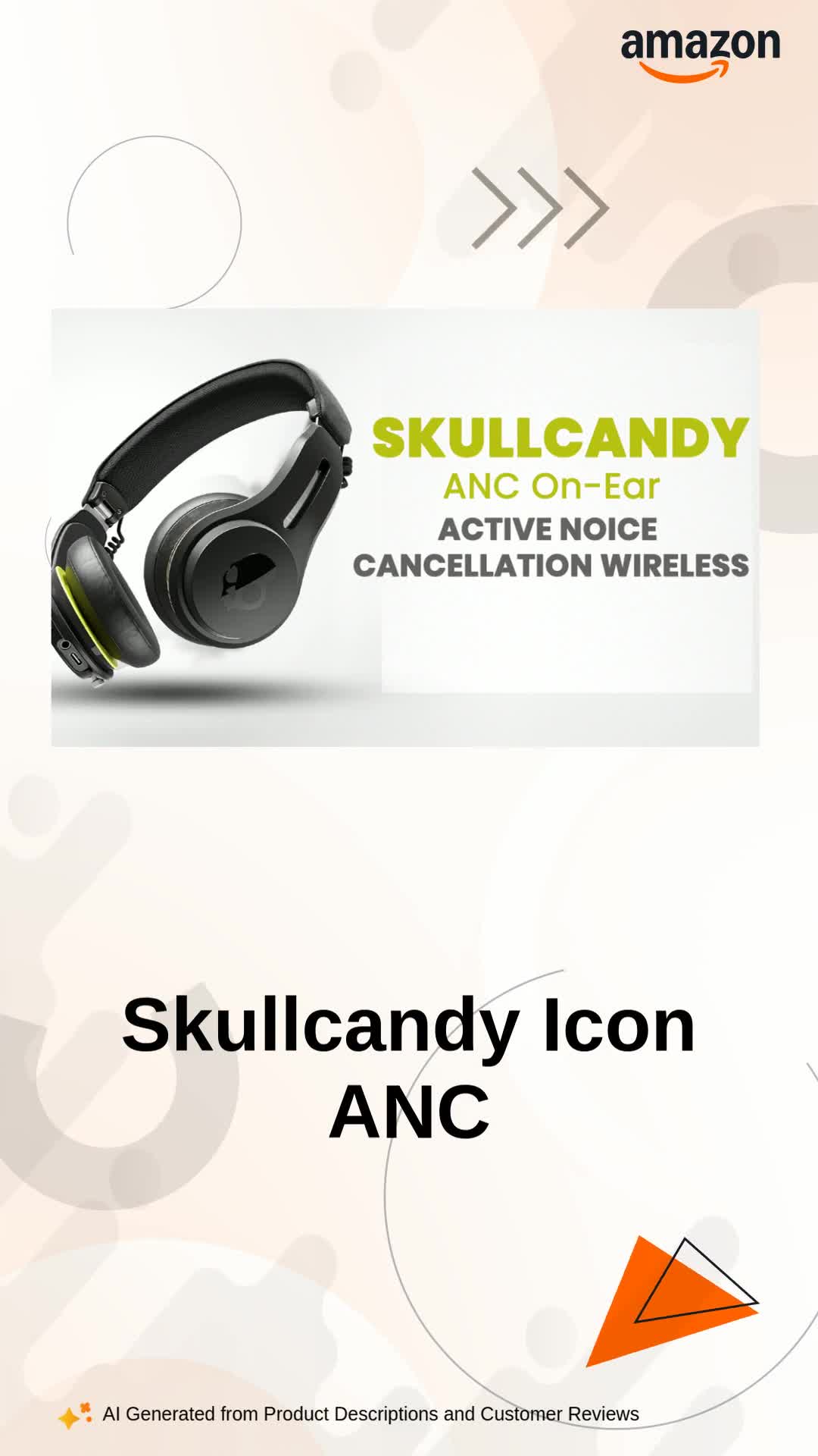 Skullcandy Icon ANC On-Ear Wireless Bluetooth Headphones - Active