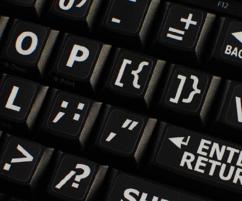 Calcomanías teclado inglés US letras grandes negro mate miniatura 4