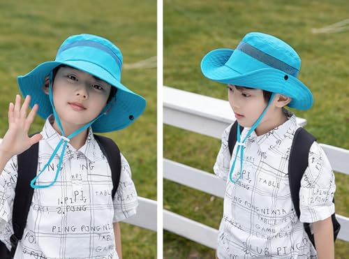 ASUITOFK Kids Bucket Hat Boys Girls Sun Hat Wide Brim Mesh UPF 50+ Sun Protection Breathable Summer Beach Hats3