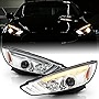 ACANII - For [Halogen Model w/DRL] 2015-2018 Ford Focus Chrome LED DRL Sequential Signal Projector Headlights Headlamps