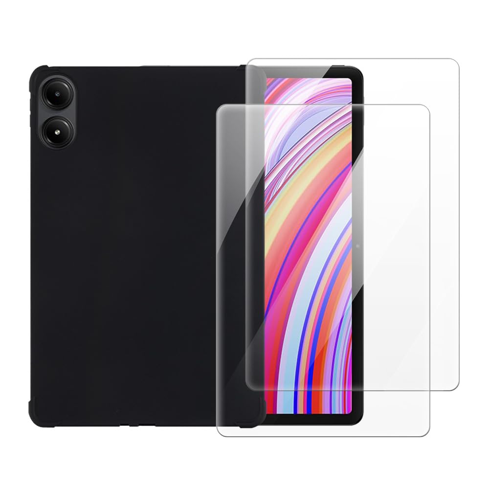 Protector de pantalla Xiaomi Poco Pad 12.1 vidrio templado y funda anticaídas negra 8