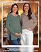 Ficerd 3 Pack Women's Maternity Shirts, Ribbed Long Sleeve Pregnancy Sweaters Crew Neck Slit Side Knit Pregnant Tunic Tee Top(Light Coffee, Apricot, Army Green,Large)