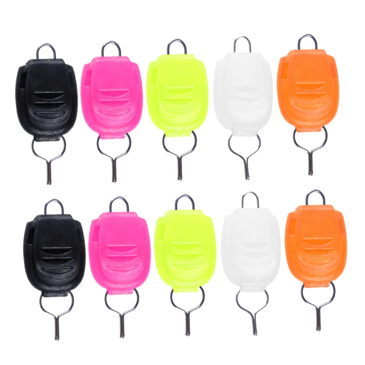 OSOLADY 25Pcs Luminous Fishing Line Clips Fishing Wheel Stoppers Mixed Colors Fishing Accessories for Management and Storage