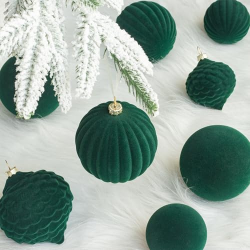 Boules de Noël en velours KI Store le coffret déco idéal - 6