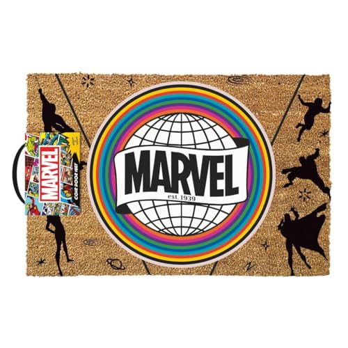 Marvel Paillasson extérieur et intérieur (Design énergisé) 40 cm x 60 cm, Cadeaux pour Hommes, Cadeaux pour Femmes – Produit Officiel