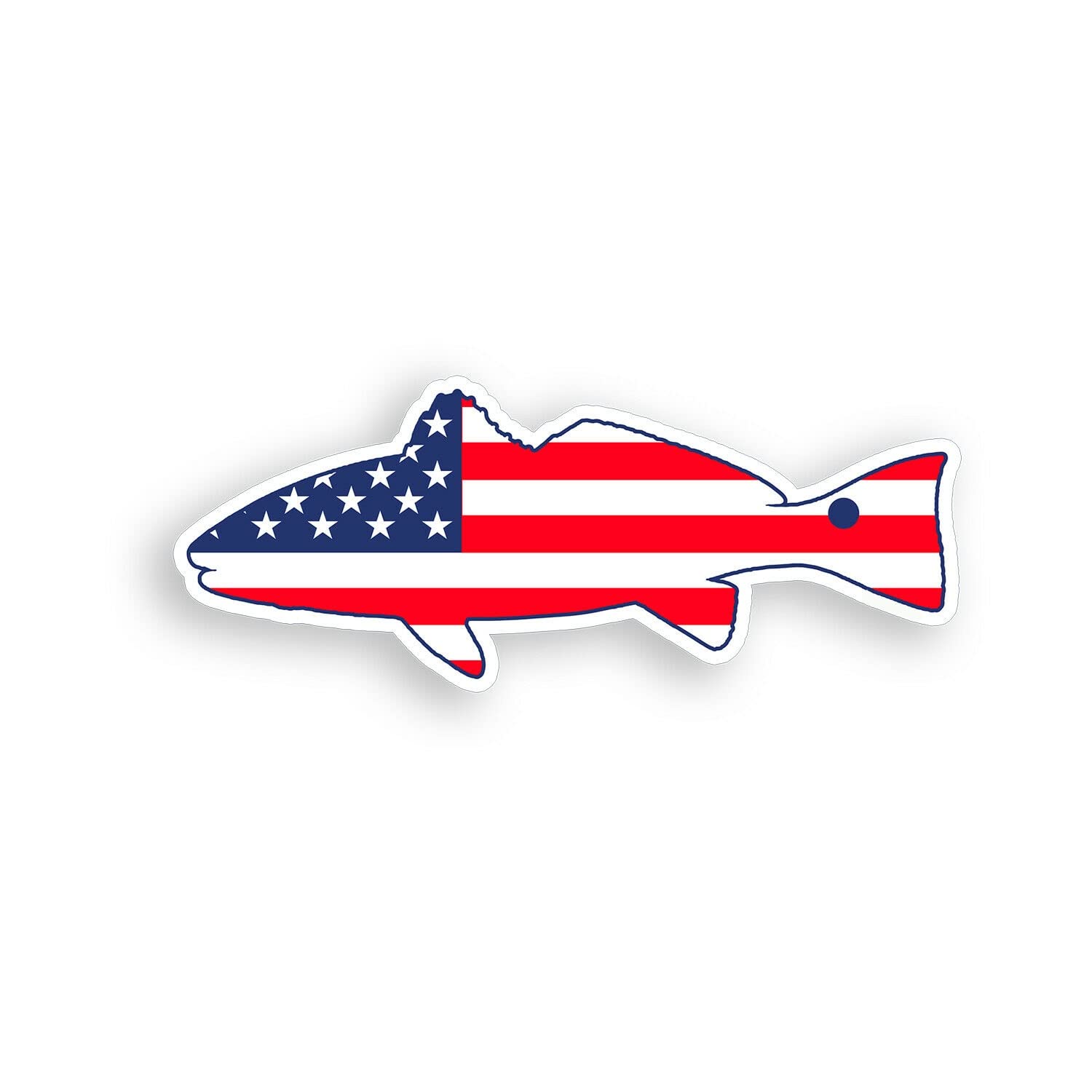 Redfish USA American Flag Sticker 4 in. Decal for Car Truck Window USA Stickers