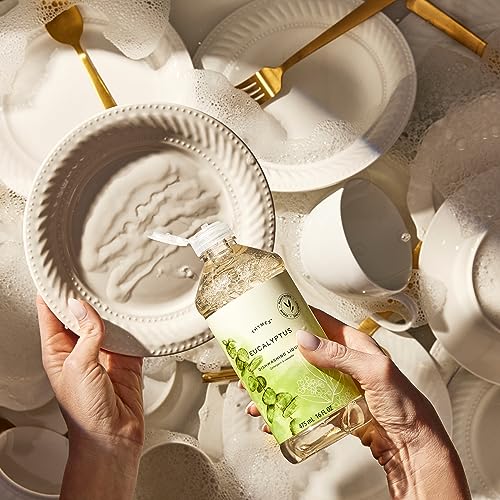 Image of Thymes Dishwashing Liquid Soap - Eco Friendly Dish Soap Liquid for Dish Washing - Kitchen House Essentials (Eucalyptus, 16 fl oz)
