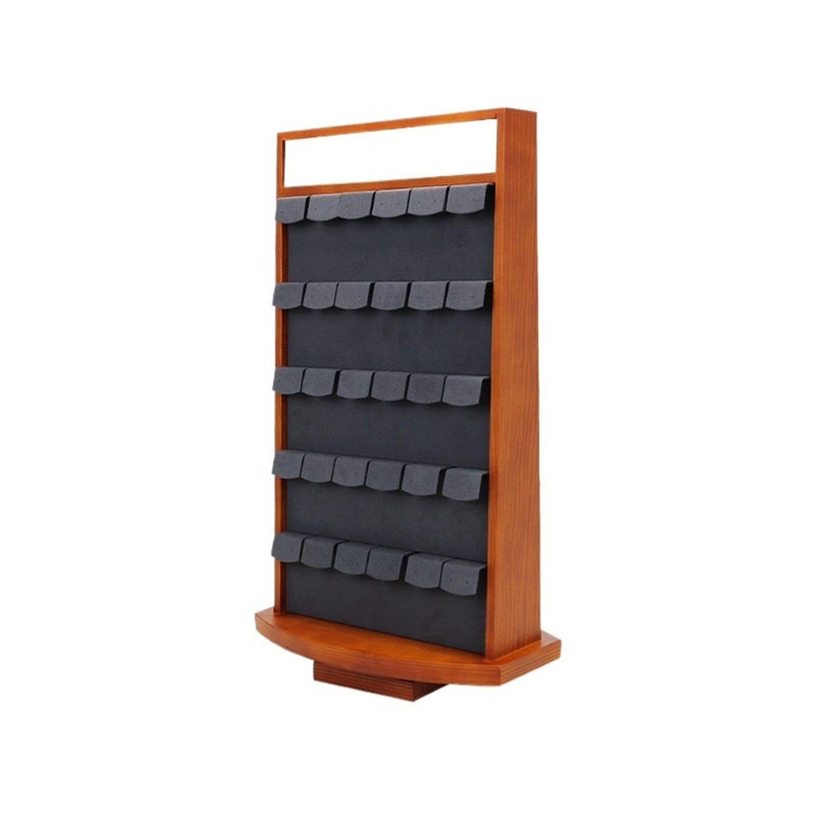 Pq7hKv2wD Jewellery Organiser Rotating Wooden Earring Display Stand