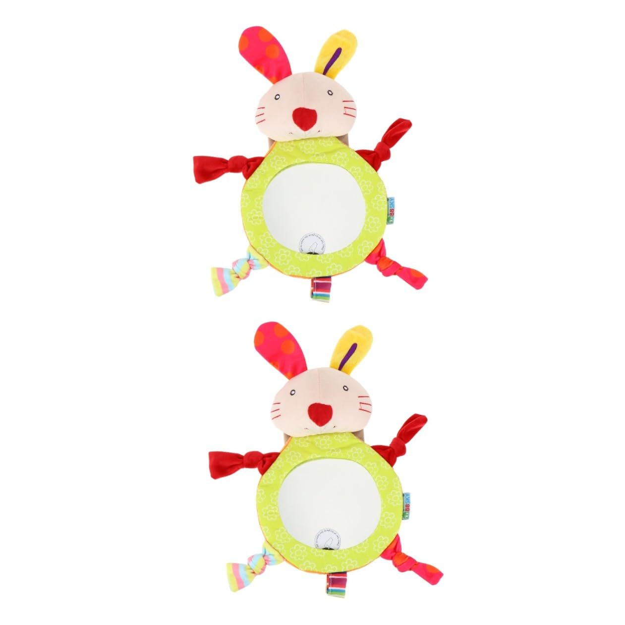 UPKOCH 2piezas Espejo Retrovisor Infantil Diseño De Conejo Espejo De Observación Para Asientos Traseros De Coche Seguridad Para Bebés Fácil Instalación Para Cuidado Del Niño