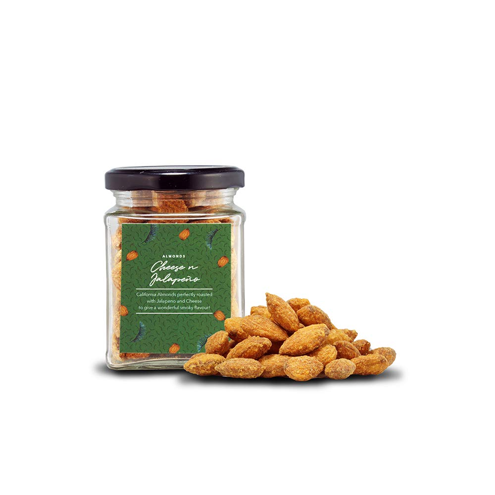 La Chocoallure Cheese n Jalapeno Premium California Almonds, Delicious Roasted Healthy Super Snack For All, Zero Oil, Crunchy - 150g | Immunity Boosting High Protein Nuts (B08KQCP3B8) Amazon Price History, Amazon Price Tracker