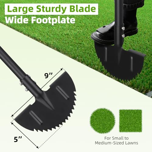 image for Lilyvane Edger Lawn Tool, Heavy Duty 49 Inch Border Edger with Half Mo