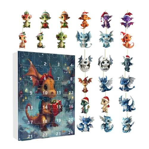 Calendrier de l'Avent Dragon acrylique 2D : le cadeau idéal 24 jours de surprises de Noël