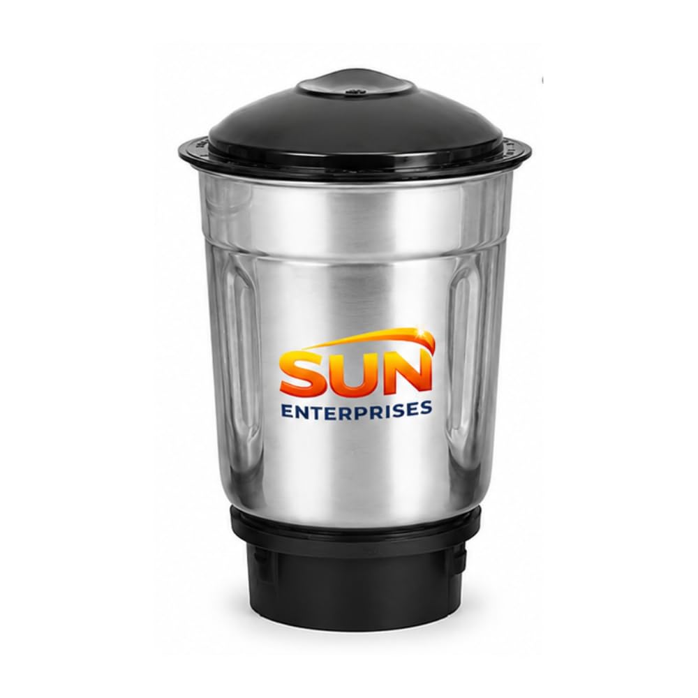 SUN ENTERPRISES Premium Mixer Grinder Jar | Stainless Steel Jar for Spice, Masala & Chutney Grinding | Compact Kitchen Appliance with Clear Lid 800 Ml-image-2