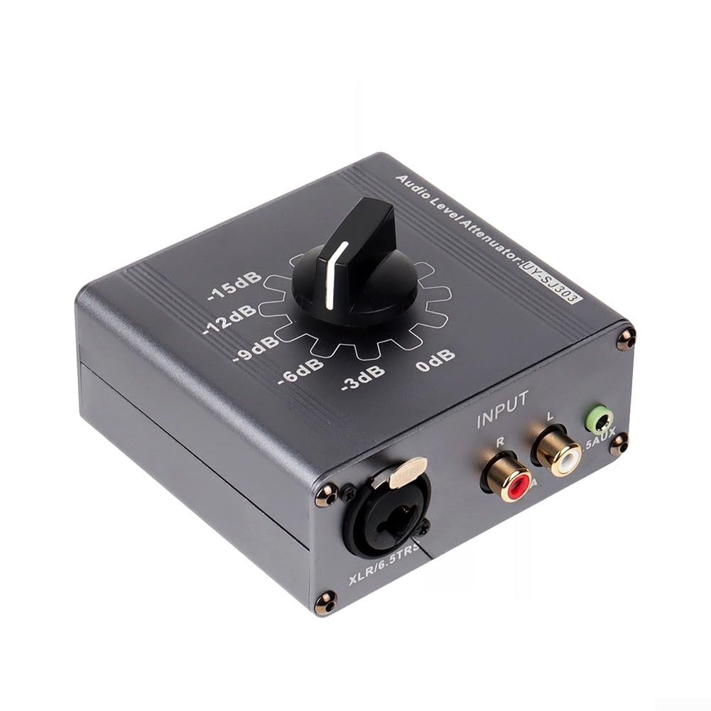 Attenuatore Audio SJ303 6 Livelli XLR Jack 3.5mm | 6 livelli regolabili, riduzione distorsione, protezione apparecchiature, ingresso XLR e Jack, uscita pulita