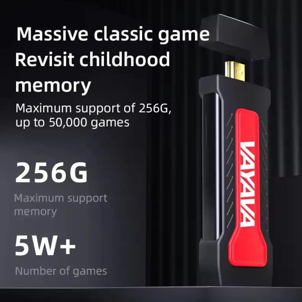 CRUPED 2025 3D New Old School Retro Game Console, Gaming Stick, Classic Video Games with 4K HDMI, 30,000+ Games and 20 Emulators, Upgraded Dual 2.4G Wireless Controllers 64GB 3