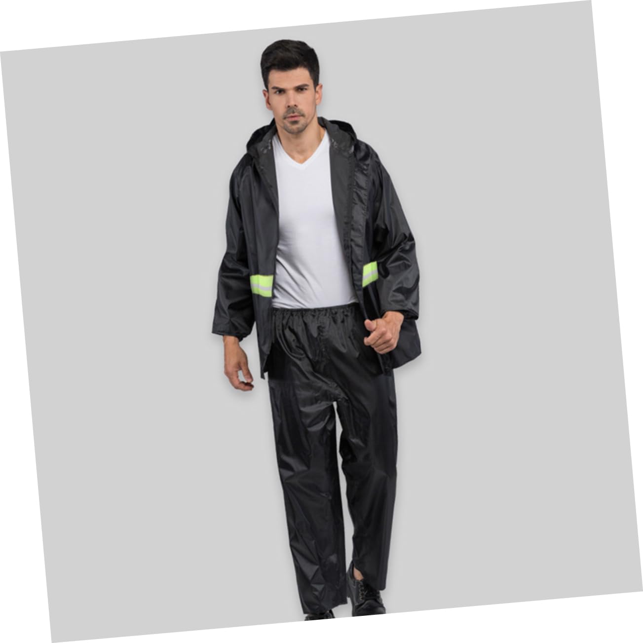 CALLARON Czarne Poncho Kurtka Sportowa Kurtka Sportowa Jazda Na Rowerze Przeciwdeszczowa Czarne Spodnie Wodoodporne Poncho Jazda Konna Deszcz Kurtki Treningowe Poncza