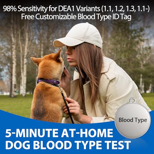 Image of Canine Dog Blood Typing Test Kit for DEA1 Detection | At-Home Dog Blood Type Test with Free Stainless Steel ID Tag