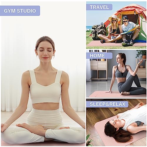Weme Yoga Mat, Folding Yoga Travel Mat With Tpe Material Non Slip Double-Sided, Anti-Tear, Fitness Mats Foldable 1/4" Thick For Floor Exercises, Pilates Etc, Women Men Home Workout (With Storage Bag) #TOP7