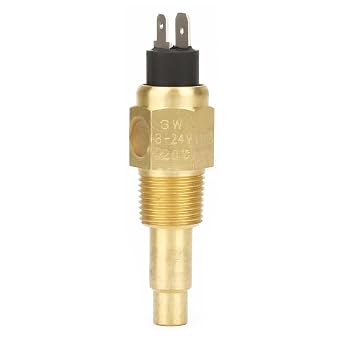Brass Water Temperature Sensor 6-24V 3W 3/8 NPT Engine Coolant Temp Monitor for Automotive Marine Industrial Applications