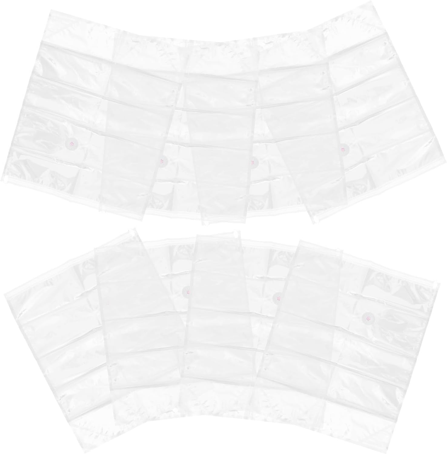 Garneck 8pcs Vacuum Seal Compression Bags for Clothing and Blankets with No-pump Press Technology, Thickened Pa and Pe Material, Three-dimensional Structure, Space Saver Storage