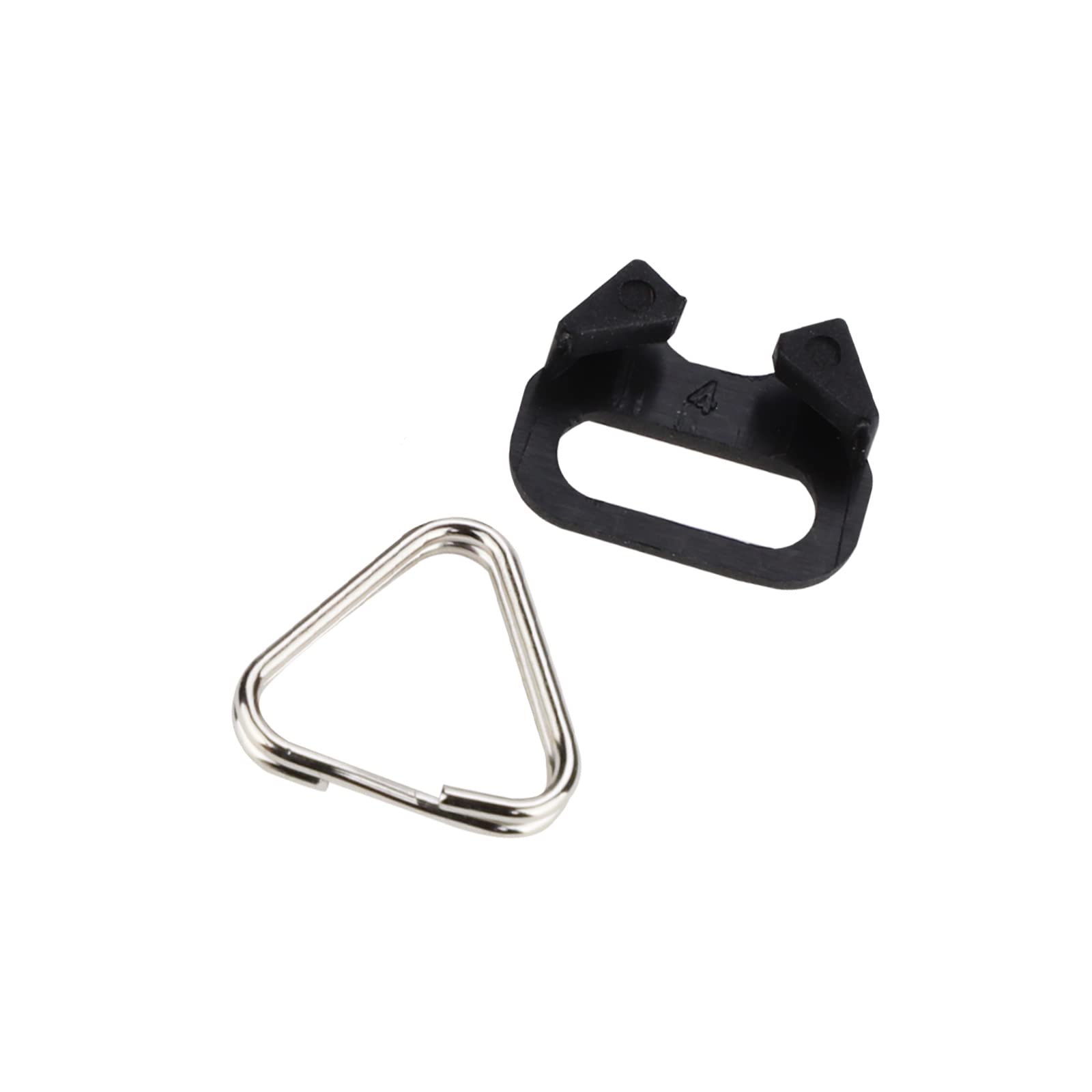 Leftfoto 4 pièces Anneau de sangle d'appareil photo en acier inoxydable triangulaire avec capuchon en plastique pour sangle d'épaule d'appareil photo Noir