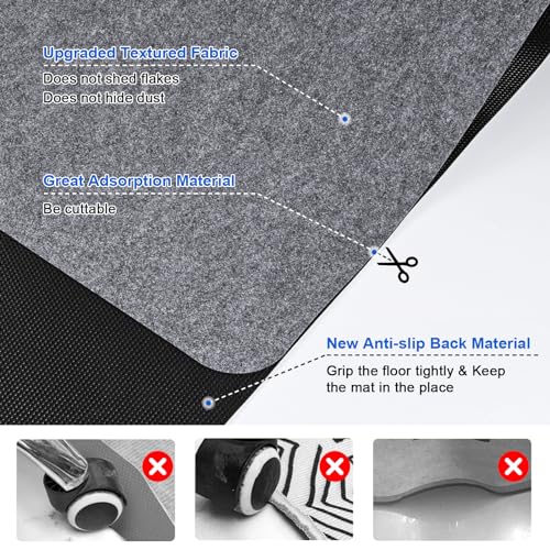 Image of Office Chair Mat for Hardwood Floor, 36 inch x 55 inch under Desk Rug for Rolling Chair, Computer Gaming Chair Mat, Large Heavy Duty Slip Resistant Floor Protector for Home Office (Gray)