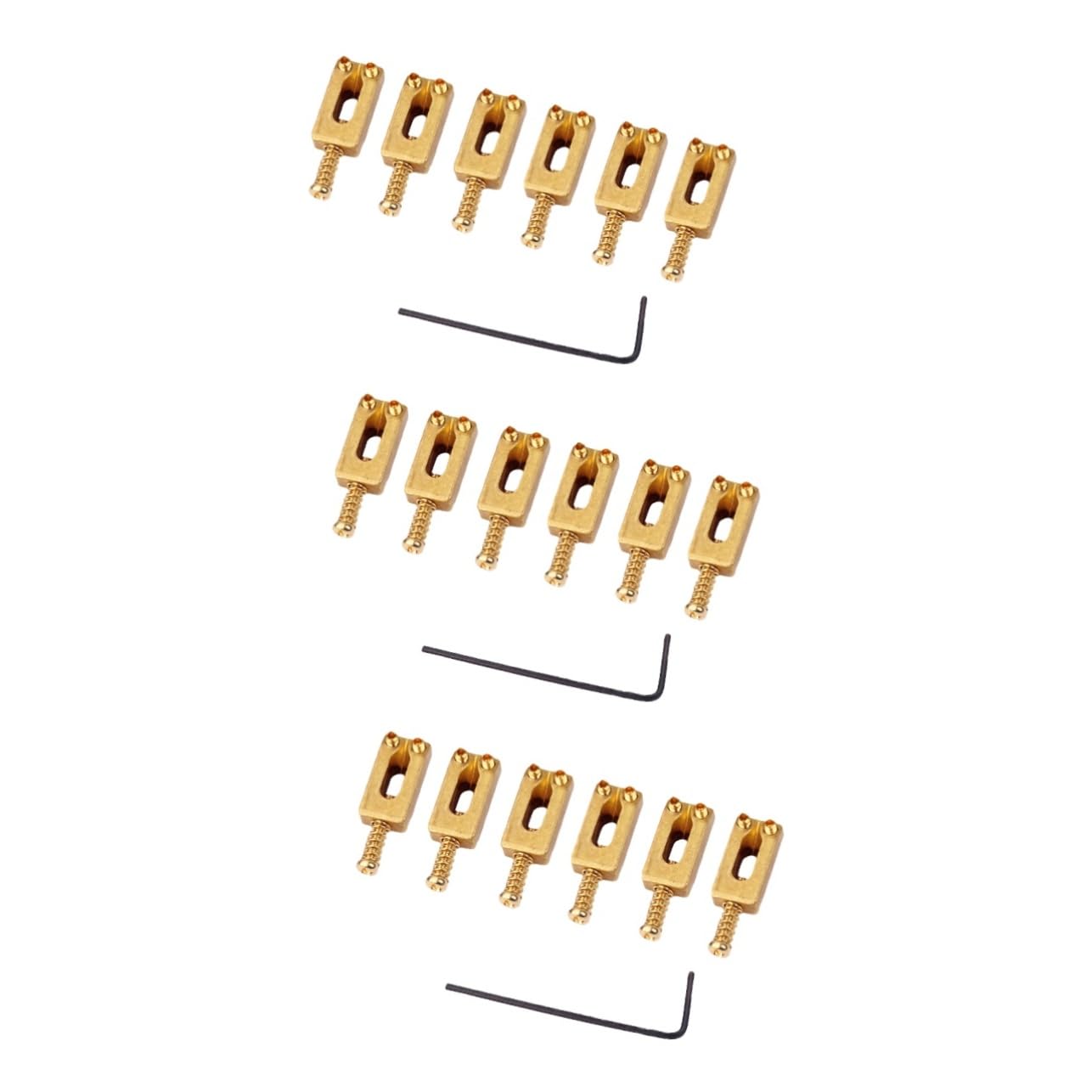 Toyvian 18pezzi Selle Per Ponte Ottone Compensate Con Chiave Per Chitarra Elettrica Intonazione e Maggiore Sustain