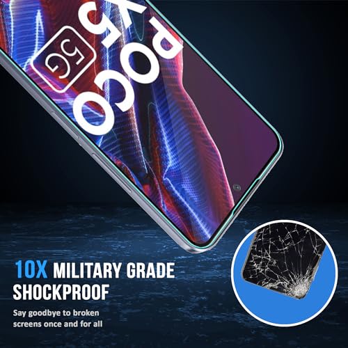 Image of FIRST MART Tempered Glass for Poco X5 and Poco X5 Pro, 9H 0.3 mm Full-Glue Screen Protector with Cable Protector, 3D Edge-to-Edge, HD Clear, Case-Friendly, Black, Pack of 1