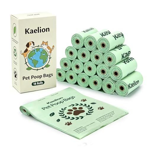 Certified Compostable Dog Poop Waste Bags-ASTM D6400&EN 13432 Compliant-270 Total Count lavender fragrance Leakproof Dog Refill Rolls 15 Plant Based Compostable Poop Bags Per Roll (18 rolls)