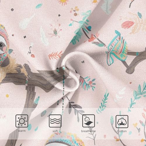 Wusikd Cute Sloth Girls' Underwear Cotton Pink Girls Briefs Soft Toddler Underwear 2T3