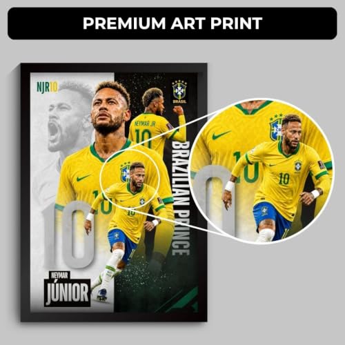 Image of Funk You Store Neymar Poster Framed | Neymar Wall Art Posters Framed | Brazil Edition Football Legend | Premium Sports Decor for Football Fans | Motivational Wall Poster (F 185)