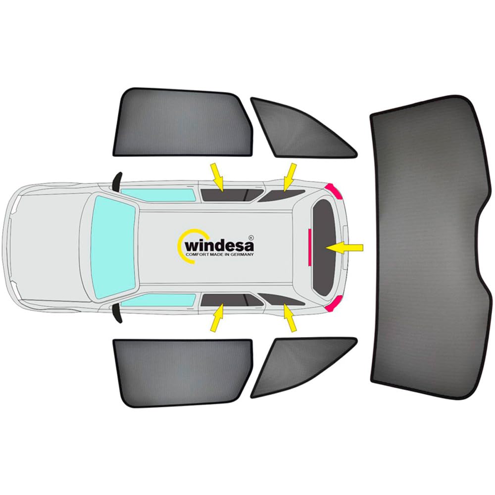 Sicht- & Sonnenschutz kompatibel mit Skoda Octavia III (5E) Kombi 2013-2017 & Facelift 2017-2020, Schwarz