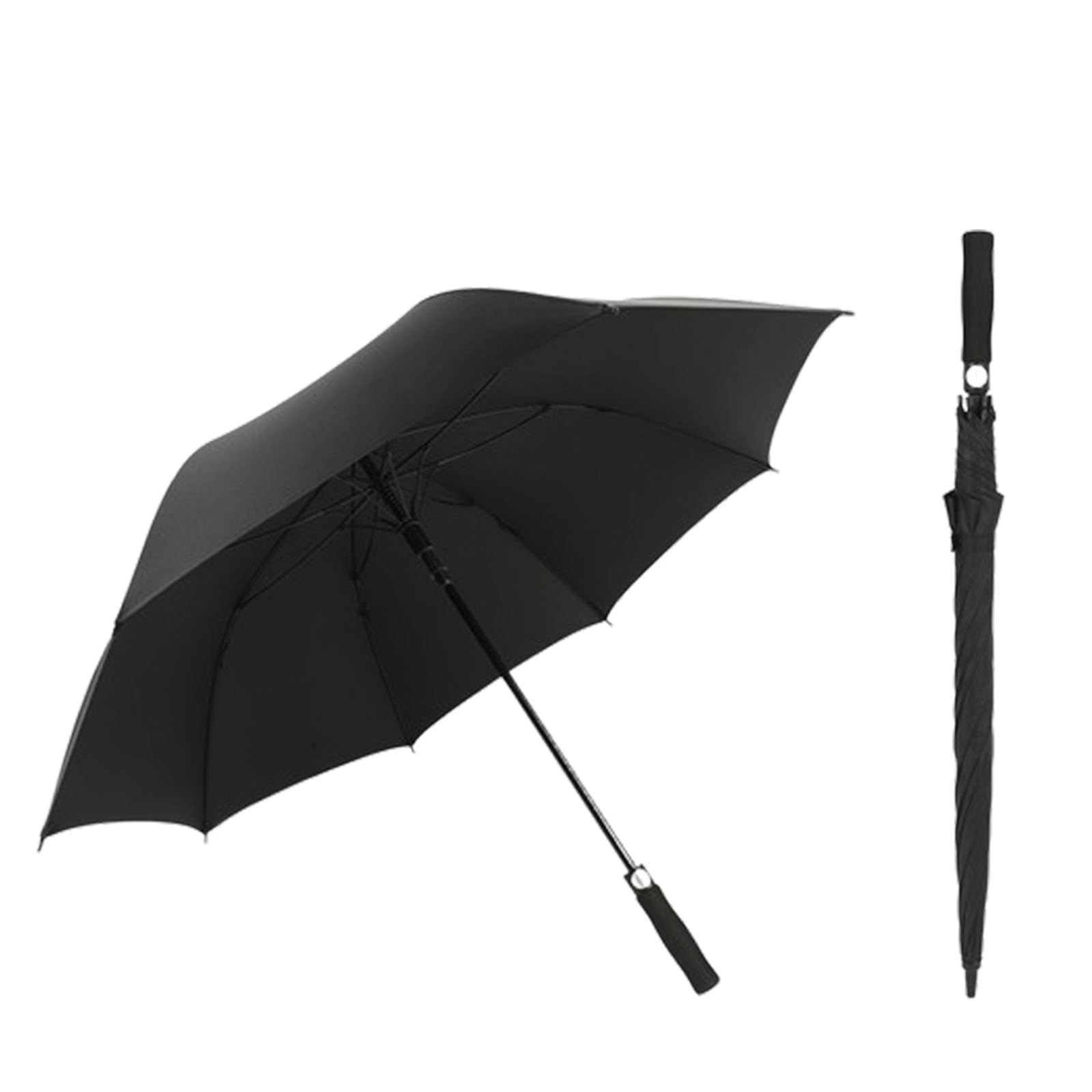 27-calowy parasol golfowy, męski parasol automatyczny z długą rączką, automatyczny przełącznik, wentylowane wiatroszczelne parasole na deszcz (black)