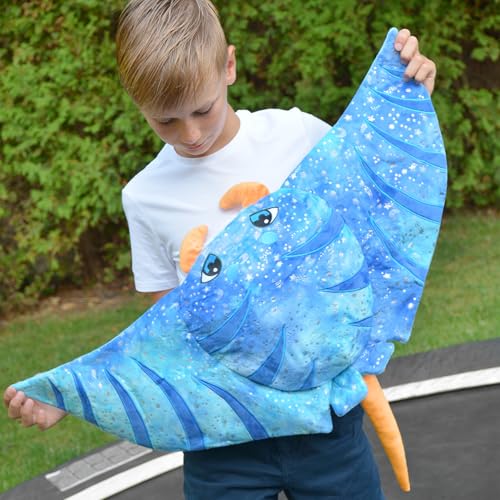 Image of Large Manta Ray Stuffed Animal Set with 4 Fish Plushies, 28 Inches