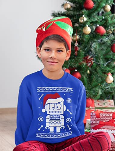 Tstars Robot Santa Ugly Christmas Sweater Kids Sweatshirt Train Long Sleeve T-Shirt3