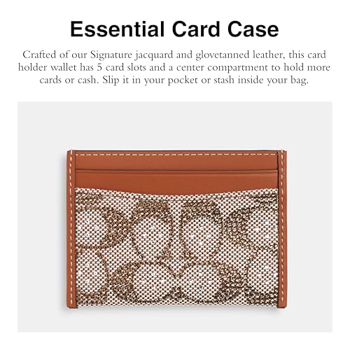 Coach Women's Crystal Signature Jacquard Essen Card Case, LH/Burnished Amber, One Size - image 2