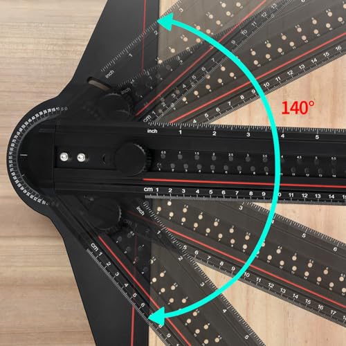 T Ruler Angles Finder Aluminum Marking Line Ruler Multifunctional Protractor for Construction Layout and Measuring Tool - Image 9