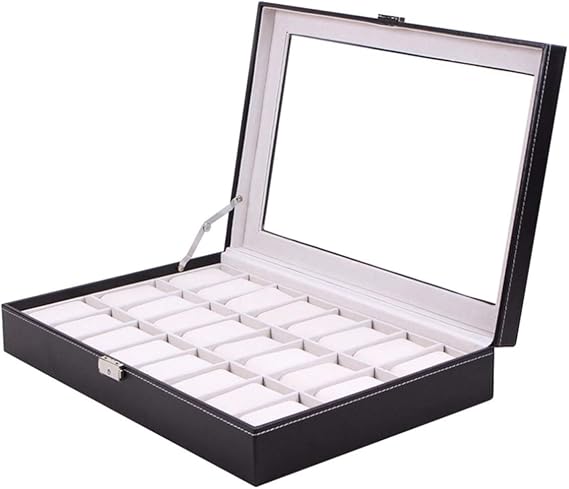 24 Grid Uhrenboxenetui Halter Glas Kissen Organizer Klassisches